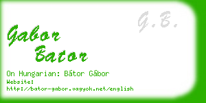 gabor bator business card