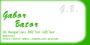 gabor bator business card